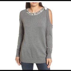 Halogen Hole in sleeve style sweater